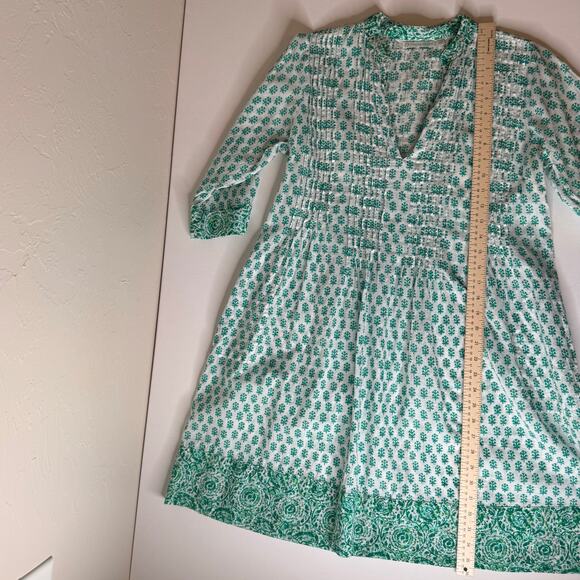 House of Pom Womens Floral Mini Dress in Green Sz XS Sheer Lightweight Boho - Picture 12 of 13